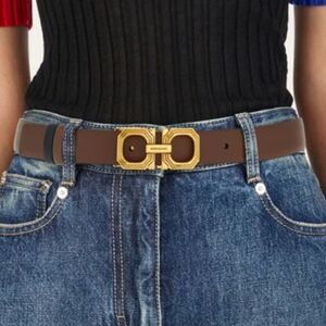 NWT Ferragamo Reversible and adjustable squared Gancini belt Size 75